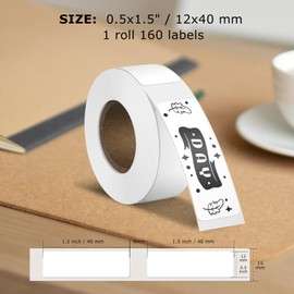 12 x 40 mm Thernal Labels White