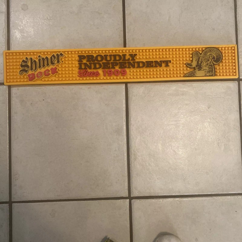 Shiner Bock Proudly Independent BEER BAR MAT RUNNER BEER COASTER