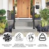 Outdoor Stair Handrails, 2 Steps Black Wrought Iron Railing Kits
