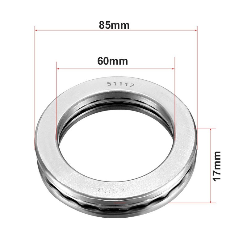 sourcing map 51112 Thrust Ball Bearings 60mm x 85mm x