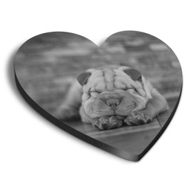 1 x Heart MDF Magnets - Shar Pei Dog Puppy Animal Pet 35436