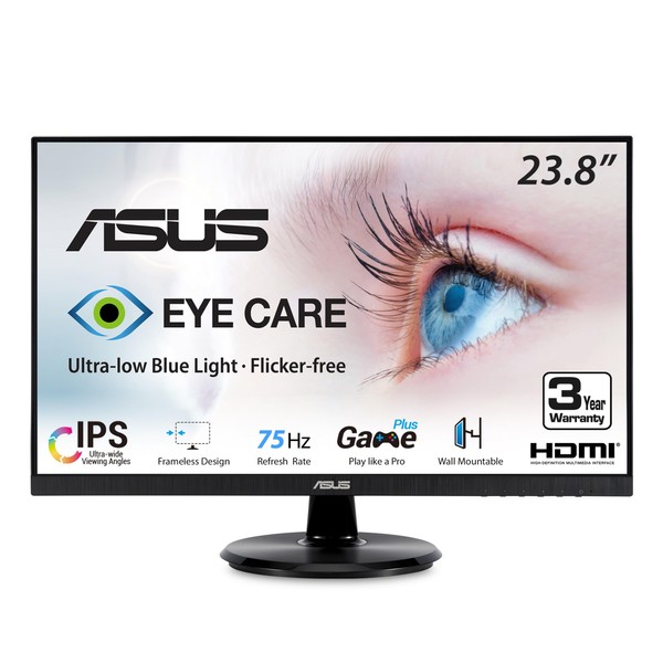 ASUS ASUS VA24DQ 23.8” Monitor, 1080P Full HD, 75Hz, IPS,
