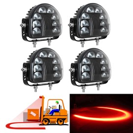 Fuguang LED Forklift Lights Red Arc Forklift Safety Light Warehouse Safe Warning Lights 10V-100V (Red 4 Pack)