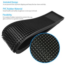 Rubber Bar Spill Mat, Non-Slip No-Spill Drink Beer Coffee Bartender Service Mat, Antiskid Drying Dish Mats Trim Bar Rail Runners for Bar Restaurant KTV Home Counter Top by COSOOS - 23.6”x 3.1” Black