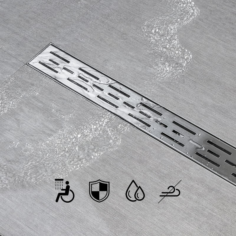SaniteModar Linear Shower Drain, Shower Drain 24 inch High Water