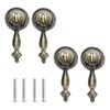 Biaungdo 4 Pack Antique Style Bronze Tear Drop Knobs Pulls,