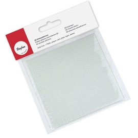 Rayher Hobby 3319900 3D-Klebeplättchen, Plättchengröße: 5 x 5 mm,1 mm stark, auf 100 x 100 x 1 mm Platte, quadratisch, beidseitig klebend, säurefrei