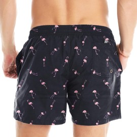 Lncropo Men's Swim Trunks Quick Dry Bathing Suits with Mesh Lining Swimwear Swim Shorts,A21-Black Flamingo,42