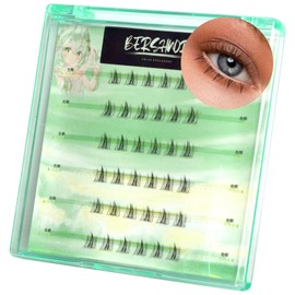 BERSHNOR Self Adhesive Bottom Lash Clusters DIY Cat Eye lash Extensions Lower Individual Lashes Cateye Bottom Cluster Lashes Bottom Eyelashes