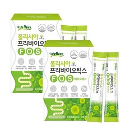 Welless 웰러스 폴리시아 프리바이오틱스FOS 5g x 30포 x 2개 아연 프락토올리고당 함유 Wellers Polysia Prebiotics FOS 5g x 30 Packs x 2 Units with Zinc Fructooligosaccharides