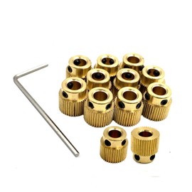 12Pcs Extruder Wheels,3D Printer Parts Accessories 40 Teeth Brass Drive Gear for Ender 3, Ender 3 Pro,S4, S5, CR-10, CR-10S5,Ender 3 V2