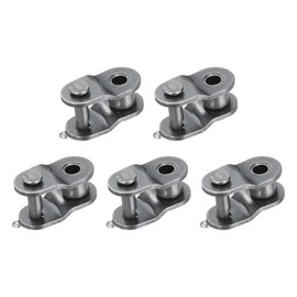 sourcing map 5Pcs #420 Chain Offset Half Link Roller, 1/2" Pitch Carbon Steel, Standard Chain End Connector Split Links