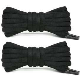 Stepace [2 Pairs Half Round Shoe Laces 1/4" Width 30"-72" Length 22 Color Oval Shoelaces Black 40"(102 cm)