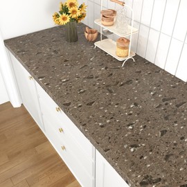 Wallercity Brown Granite Contact Paper for Countertops Bathroom Kitchen Peel and Stick Wallpaper Removable Waterproof Wall Paper for Countertop Cabinets Shelf Liner 15.8''x78.7'' Decorative Vinyl Film