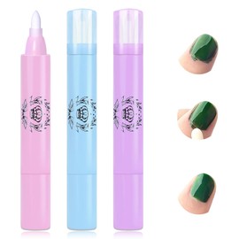 3 Stück Nagellackentferner Stifte mit Baumwollköpfen, 9 Austauschbaren Ersatzspitzen zum Entfernen von Nagellack-Graten,Nachfüllbar Nail Art Maniküre Korrekturstifte mit -Lila+Rosa+Blau