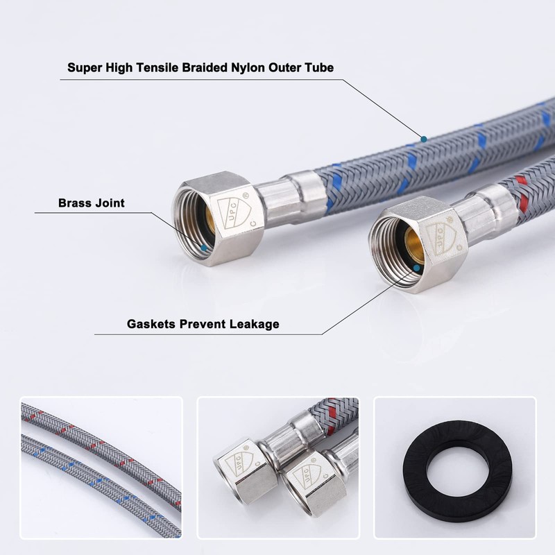 Supply Lines 3/8" Female Compression Thread × M10 Male Connector