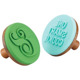 KSNY All in Good Taste Wood Cookie Press, Brown, Set of 2