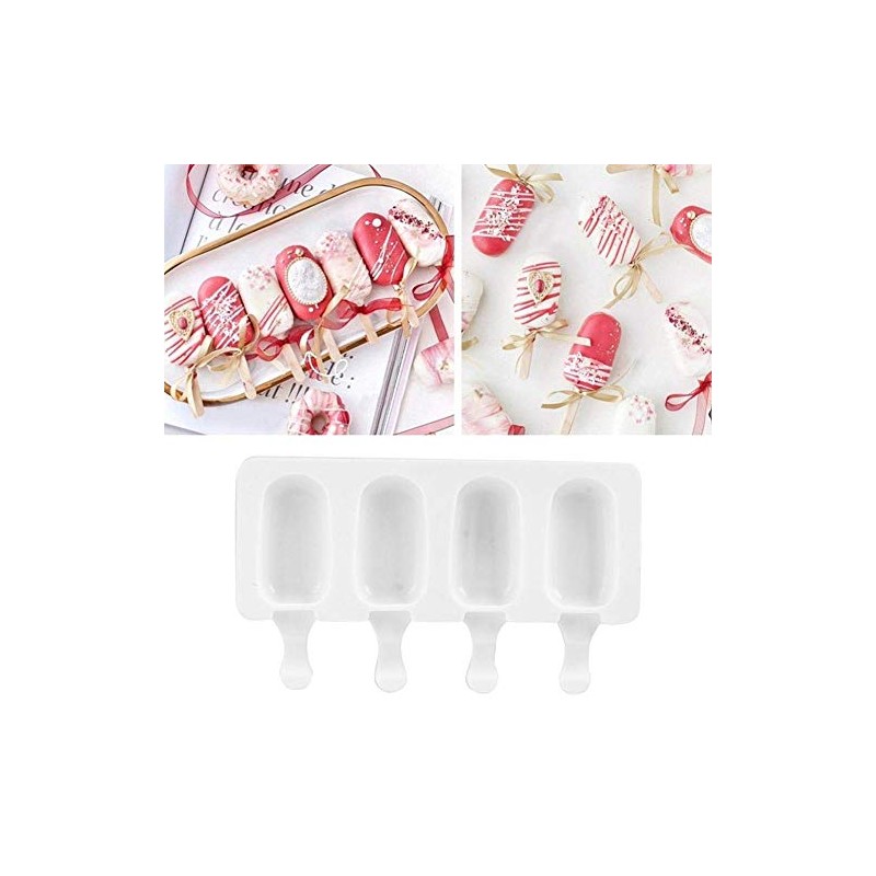 Molde para Helados, Molde De Silicona Con 4 Compartimentos para