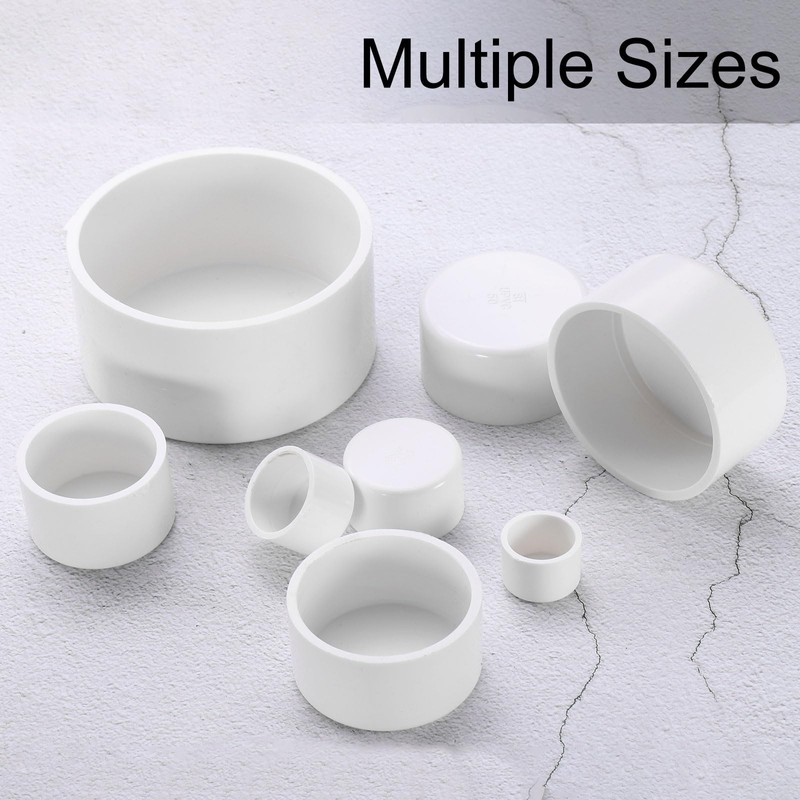 sourcing map PVC Pipe End Cap Fitting 4 Inch Plug