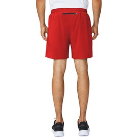 Baleaf - Pantalones cortos deportivos de 12.7 cm para hombre, con bolsillo con cierre, Atlético, Rojo, XX-Large