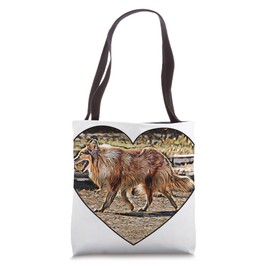 Collie Dog Breed Colorful Heart-shaped Art Design Tote Bag