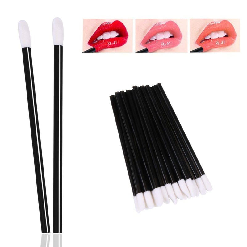 EVERMARKET(TM) 50 Pieces Disposable Lip Brushes Lipstick Gloss Wands Applicator