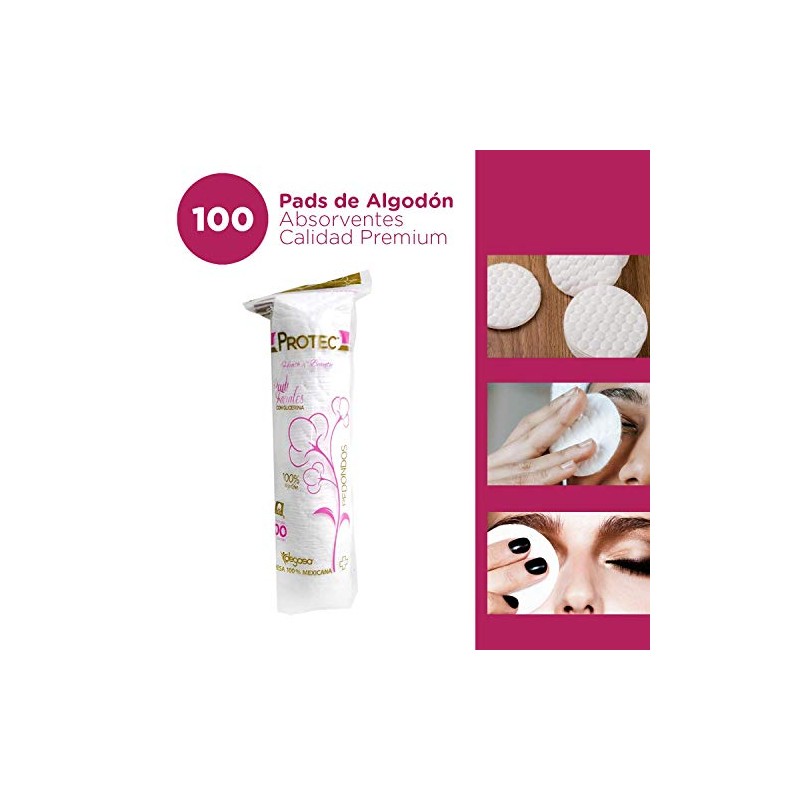 Protec Pads de Algodon Faciales 100 ud