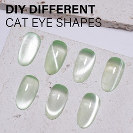 AILLSA Glass Cat Eye Gel Nail Polish, 15ml Green Glitter Jelly Sheer Gel Polish, Translucent Magnetic Shimmer Sparkle St. Patrick's Day Nail Art U V Gel Salon 0.5 OZ GF41