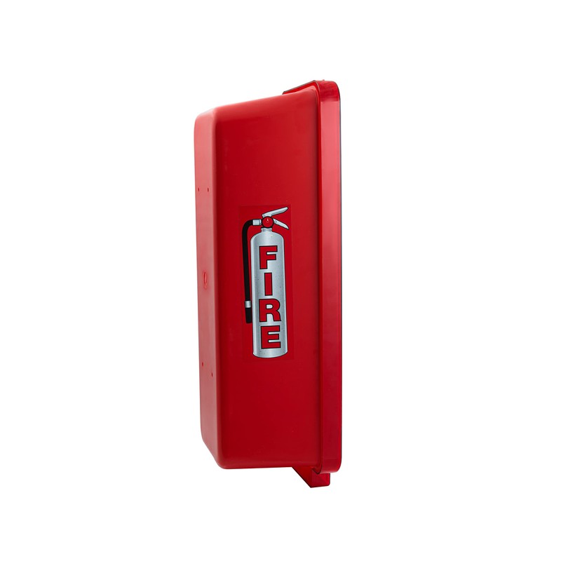Red Surface-Mounted Fire Extinguisher Cabinet with Clear Pull-Cover for 2
