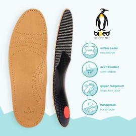 biped Premium z1706 Footbed made from Vegetable-Tanned Leather with Pelotte – Metatarsal Support – Heel Pad and Activated Carbon - - 42