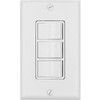 Baomain Triple Rocker Light Switch with Wall Plate, 15A 120V