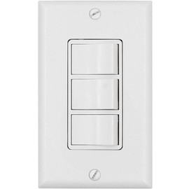 Baomain Triple Rocker Light Switch with Wall Plate, 15A 120V Single Pole, 3 Individual Switches Grounding, Combination Wall Switch White, UL & CUL Listed