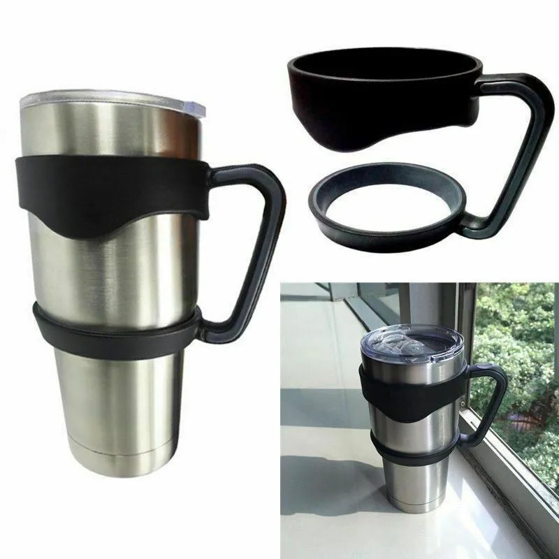 Unbranded Handle 30 Oz Stainless Tumbler Cup Holder Black Drinkware