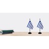 Greece Greek Deluxe Desk Flag Set, Small Mini Miniature Greece