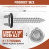 Zonon 250 Pcs Metal Roofing Screws #14 x 1-1/2 Inch