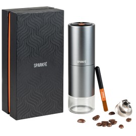 SPARKFE Portable Electric Coffee Grinder, Rechargeable Wireless Handheld Grinder with Stainless Steel Conical Burr, Adjustable Grind Settings, for Espresso, Moka, Pour Over, French Press, Cold Brew
