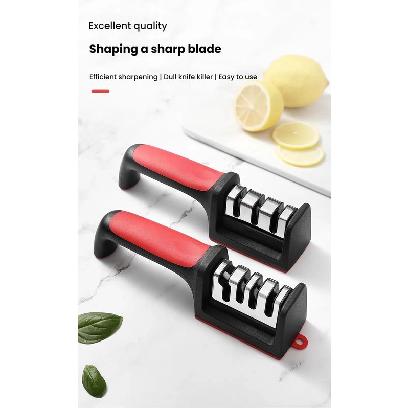 4-in-1 Kitchen Knife Sharpener, Professional Grade with Tungsten Steel and