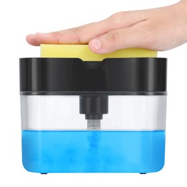 New 2026 Version Premium Quality Dish Soap Dispenser - Countertop Kitchen Soap Dispenser, Sink Dish Washing Soap Dispenser 13 Ounces (Sponge Included)