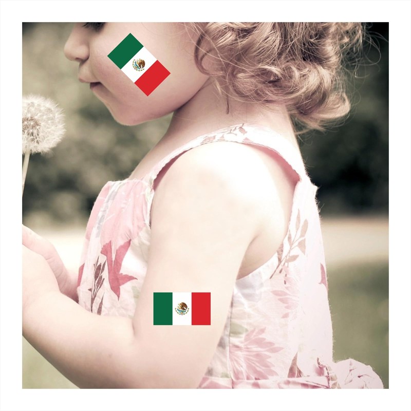 Womaha 30 Sheets Mexico Flag Temporary Tattoos Fans Face Tattoo