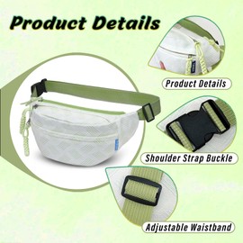 Fiohiros Bumbags for Ladies, Fanny Pack for Women with Adjustable Belt, 2-Zipper Pockets and Extra Large Capacity for Running, Travel & Daily Use (Green)