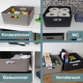 1 x Organiser Box, 12 cm High, Anthracite, 30 x 30 cm, Organiser Basket, Shelf Organiser, Wall Shelf, Organiser Boxes