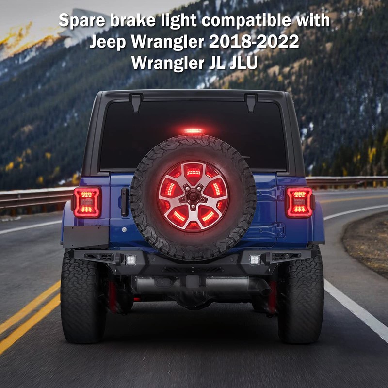 BORDAN Spare Tire Brake Light for Wrangler JL JLU Plug