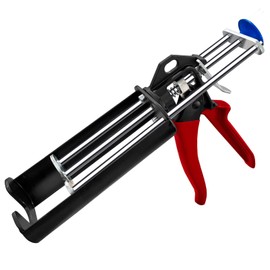 Hubaow Dual Epoxy Gun for 200 mL / 6.76 fl oz, Double Cartridge Caulking Gun, Hand Manual Black Panel Bond Adhesive Caulk Gun (2:1 Mix Ratio)