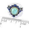 Pinctore 925 Sterling Silver Campitos Turquoise,Lapis Lazulli Ring