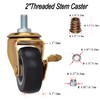 BAISASY 2 Inch Stem Caster Wheels with Brake, Metric Size