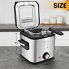 PUKOMC Electric Deep Fryer, 1.5 Liters/1.6 Qt. Oil Capacity, Small