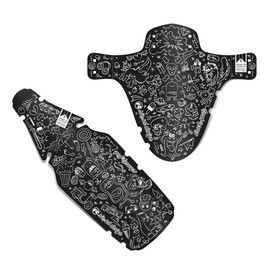Riesel Design® Dirt: Sparrow Mudguard Children's Bicycle / Front Splash Guard for Children Bicycle or Mountain Bike / Mudguard 16-29 Inch for Boys and Girls (doodle set)