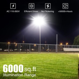SOLLA 600W LED Flood Light Outdoor, 60000lm 6000K Daylight White, 3060W Equivalent Super Bright LED Arena Light IP66 Waterproof Commercial Lighting for Sports Fields,Counts,Stadium 110-265V