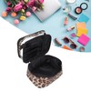 Double Layer Cosmetic Bag PVC Leopard Print Design Portable Large