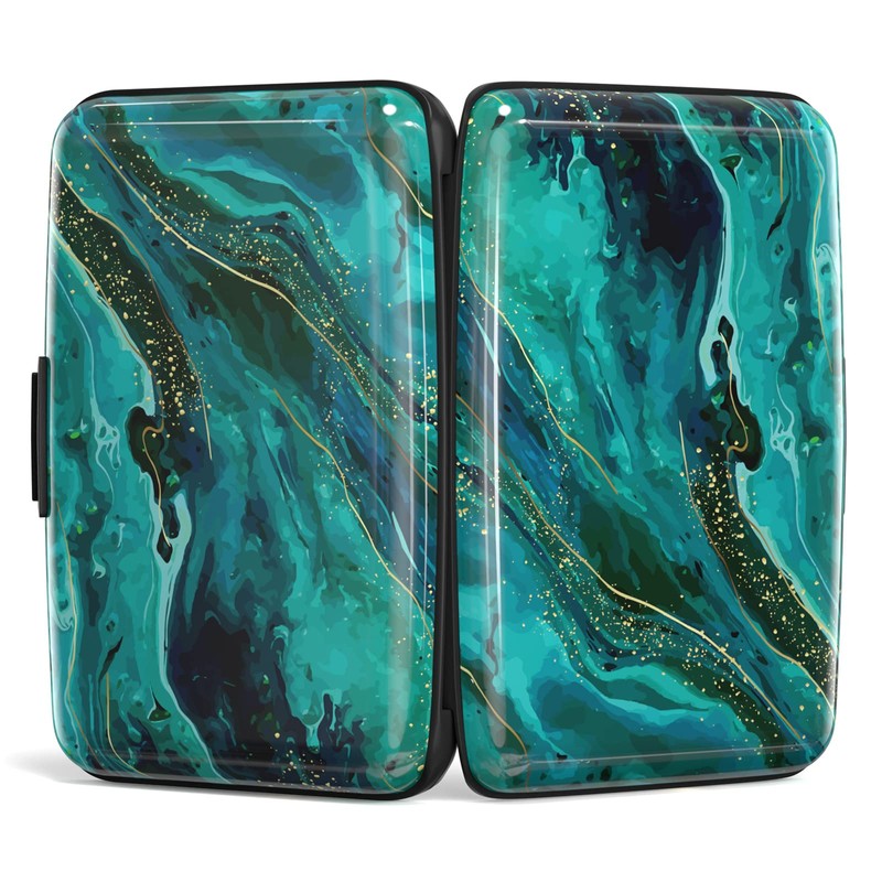 Atufsuat Credit Card Holder, Mini Aluminum Card Wallet RFID Blocking